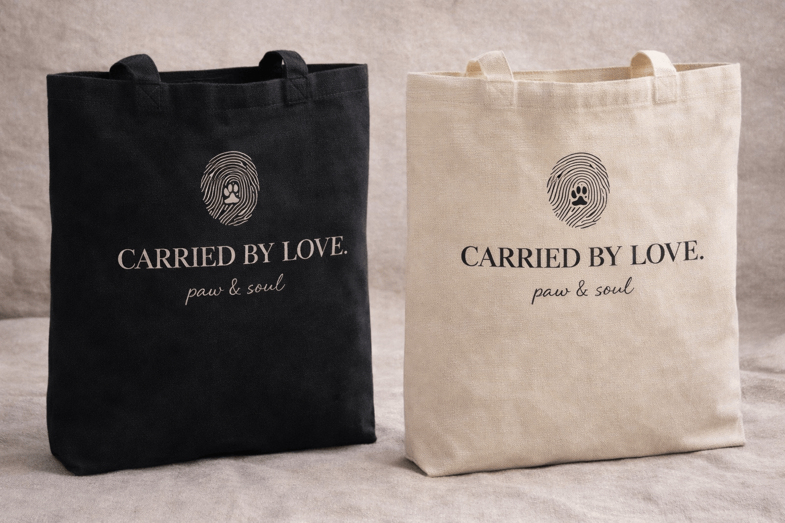 CARRIED BY LOVE. – Signature Tote Bag - Paw & Soul